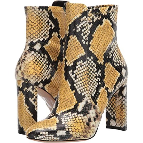 Aldo Aurellane Yellow Snake Print Boots sz 6 - Picture 2 of 3